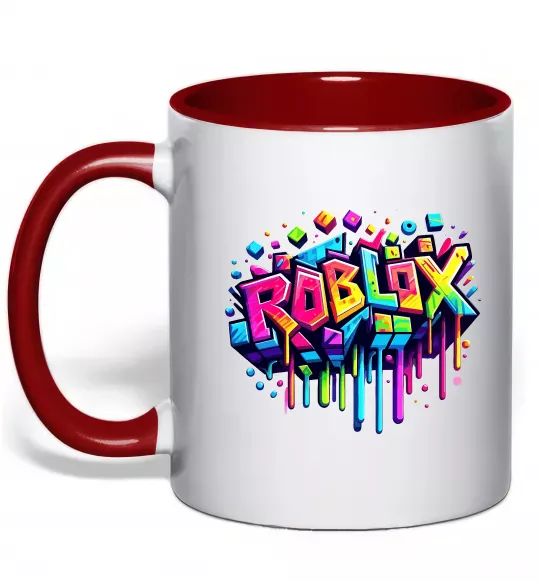 Чашка с цветной ручкой Roblox grafity Красный фото