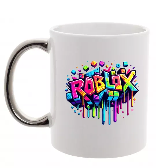 Чашка с цветной ручкой Roblox grafity Серебро фото