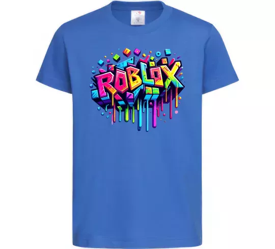 Детская футболка Roblox grafity Ярко-синий фото