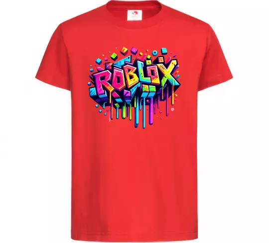Детская футболка Roblox grafity Красный фото