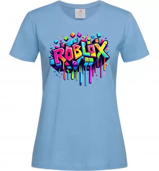 Женская футболка Roblox grafity Голубой фото