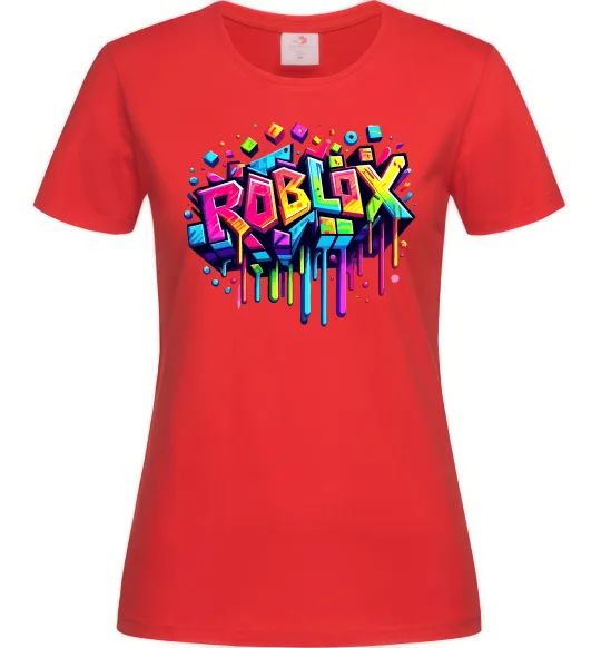 Женская футболка Roblox grafity Красный фото