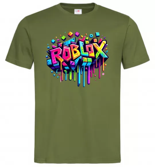 Чоловіча футболка Roblox grafity Оливковий фото