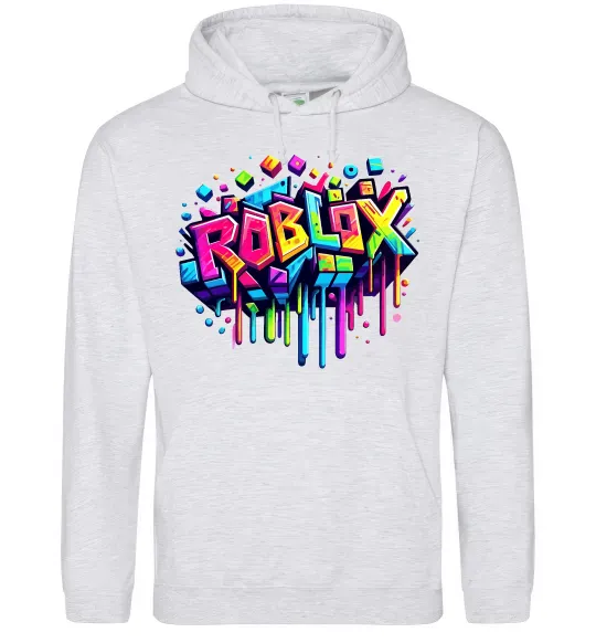 Женская толстовка (худи) Roblox grafity Серый меланж фото