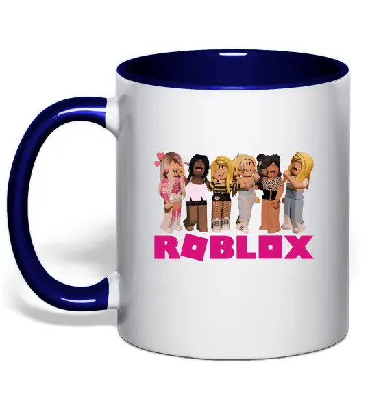 Чашка з кольоровою ручкою Roblox girls Глибокий темно-синій фото