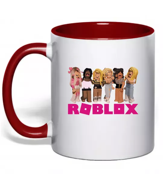 Чашка з кольоровою ручкою Roblox girls Червоний фото