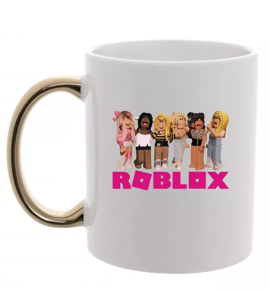 Чашка з кольоровою ручкою Roblox girls Золото фото