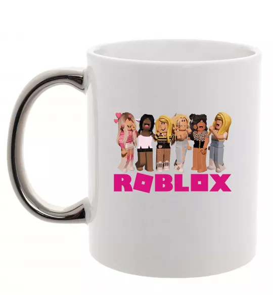 Чашка з кольоровою ручкою Roblox girls Срібло фото