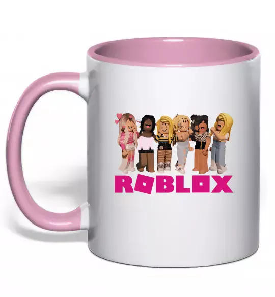 Чашка з кольоровою ручкою Roblox girls Ніжно рожевий фото