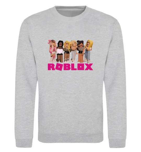 Свитшот Roblox girls Серый меланж фото