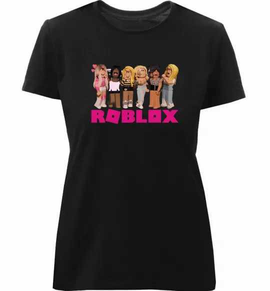Жіноча преміум футболка Roblox girls Чорний фото