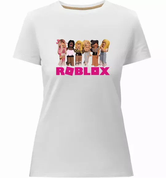 Жіноча преміум футболка Roblox girls Білий фото
