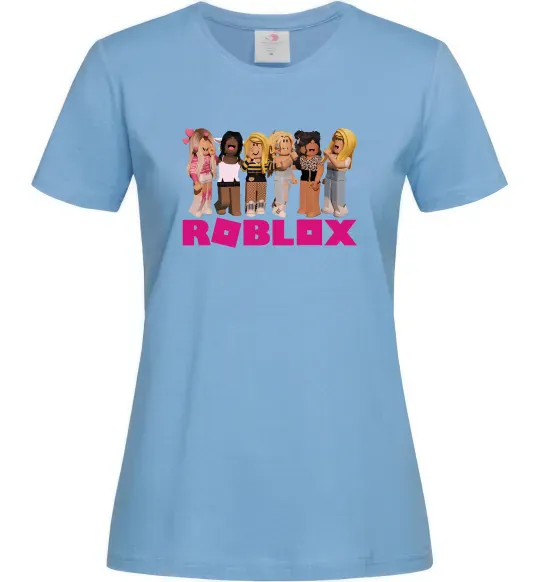 Жіноча футболка Roblox girls Блакитний фото