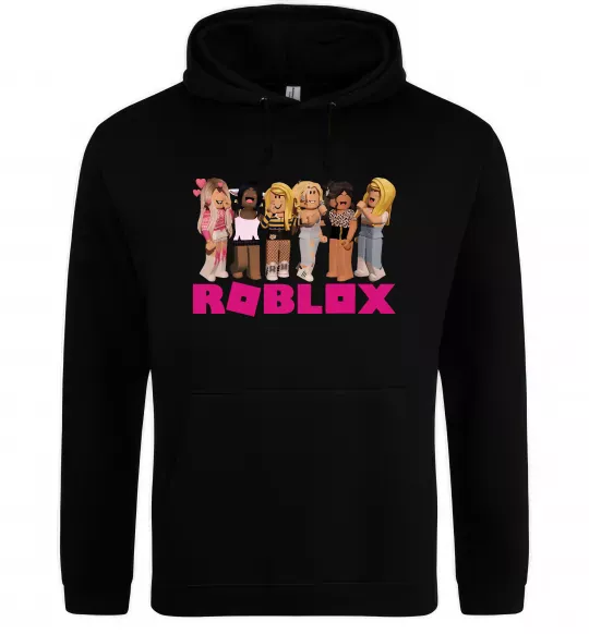 Чоловіча толстовка (худі) Roblox girls Чорний фото