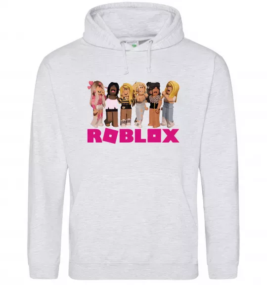 Чоловіча толстовка (худі) Roblox girls Сірий меланж фото