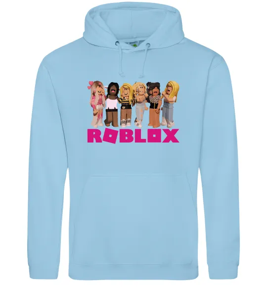 Мужская толстовка (худи) Roblox girls Голубой фото