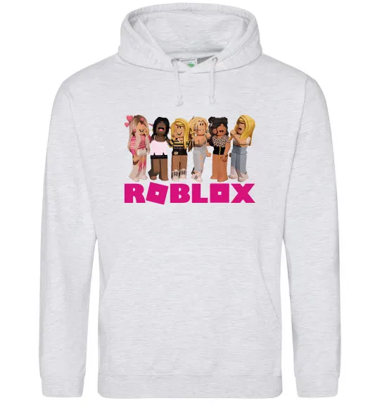 Женская толстовка (худи) Roblox girls Серый меланж фото