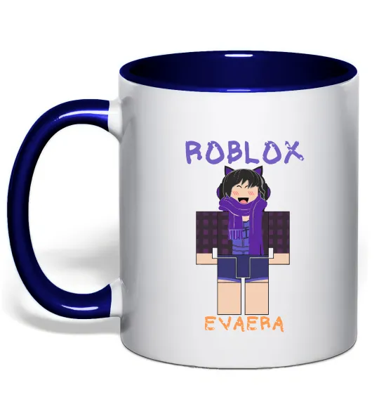 Чашка с цветной ручкой Roblox Evaera Глубокий темно-синий фото