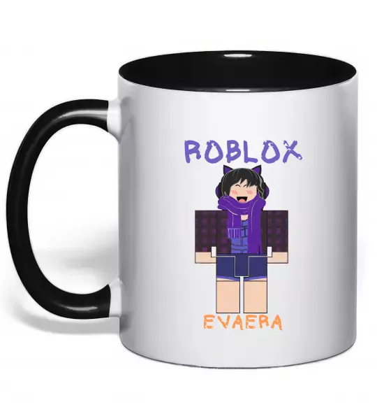 Чашка с цветной ручкой Roblox Evaera Черный фото