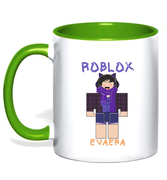 Чашка з кольоровою ручкою Roblox Evaera Лаймовий фото