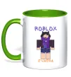 Чашка з кольоровою ручкою Roblox Evaera Лаймовий фото