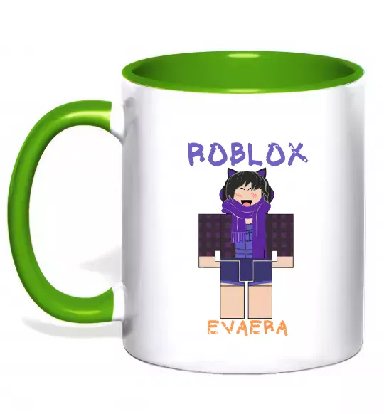 Чашка с цветной ручкой Roblox Evaera Зеленый фото