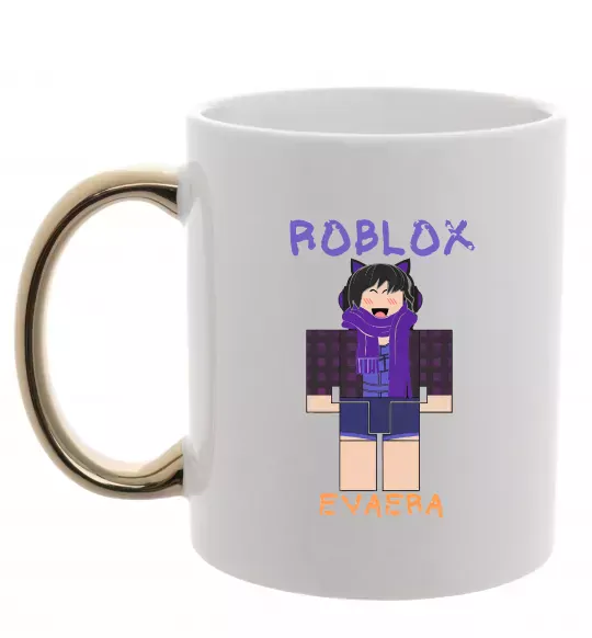 Чашка с цветной ручкой Roblox Evaera Золото фото