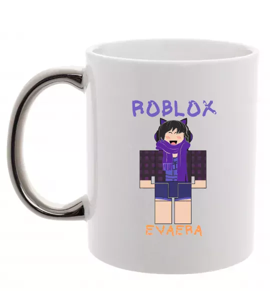 Чашка с цветной ручкой Roblox Evaera Серебро фото