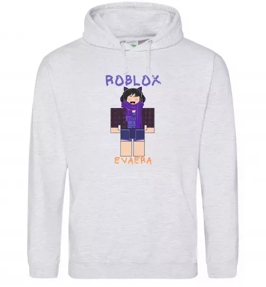Мужская толстовка (худи) Roblox Evaera Серый меланж фото