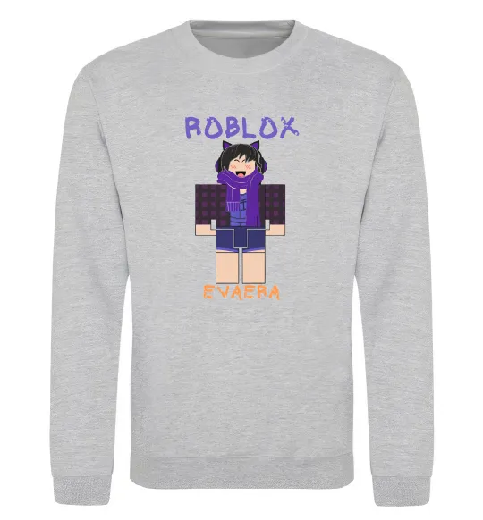 Свитшот Roblox Evaera Серый меланж фото
