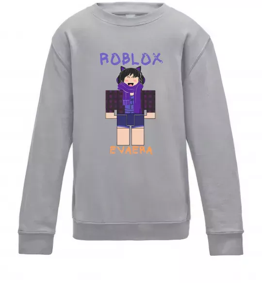 Детский Свитшот Roblox Evaera Серый меланж фото