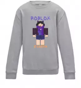 Детский Свитшот Roblox Evaera Серый меланж фото