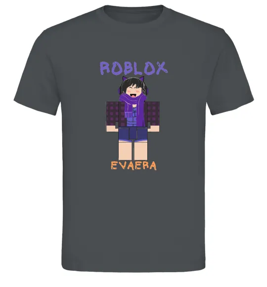 Чоловіча футболка Roblox Evaera Графіт фото