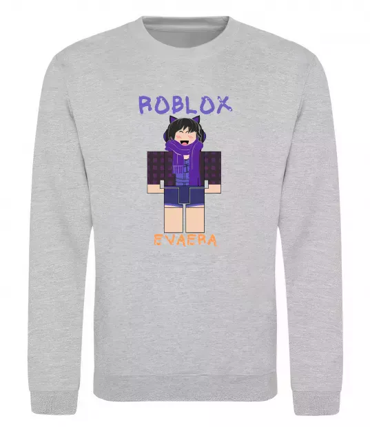 Свитшот Roblox Evaera Серый меланж фото