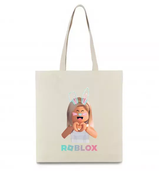 Эко-сумка Roblox Bunny girl Бежевый фото