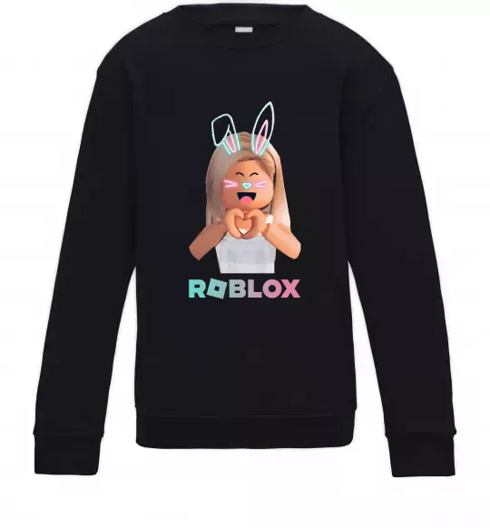 Детский Свитшот Roblox Bunny girl Черный фото