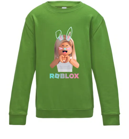 Детский Свитшот Roblox Bunny girl Лаймовый фото