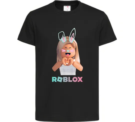 Дитяча футболка Roblox Bunny girl Чорний фото