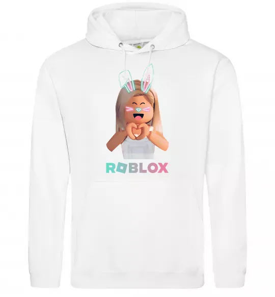 Мужская толстовка (худи) Roblox Bunny girl Белый фото