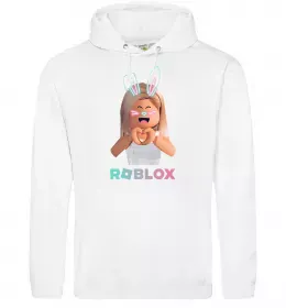Мужская толстовка (худи) Roblox Bunny girl Белый фото