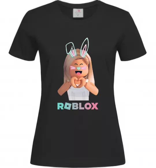 Женская футболка Roblox Bunny girl Черный фото