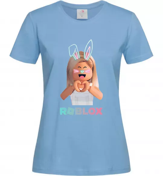 Женская футболка Roblox Bunny girl Голубой фото