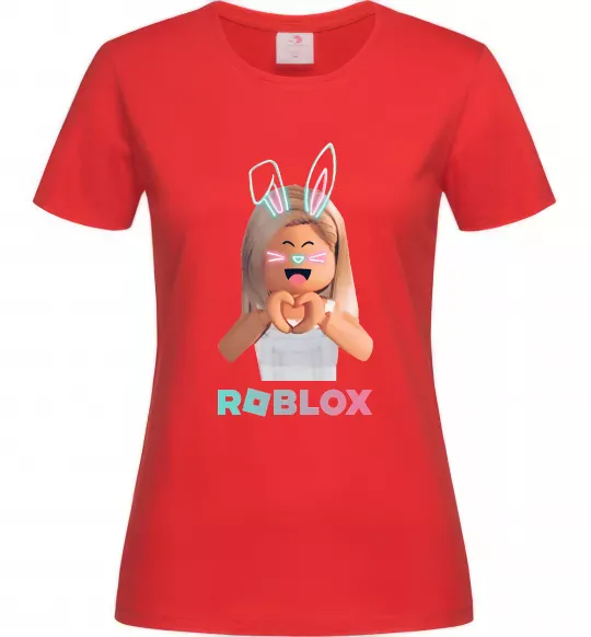 Женская футболка Roblox Bunny girl Красный фото