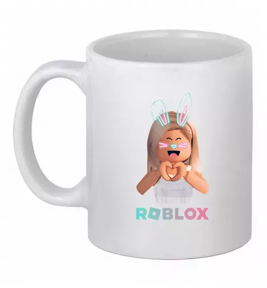 Чашка керамическая Roblox Bunny girl Белый фото