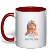 Чашка с цветной ручкой Roblox Bunny girl Красный фото