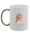 Чашка с цветной ручкой Roblox Bunny girl Золото фото