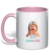 Чашка с цветной ручкой Roblox Bunny girl Нежно розовый фото