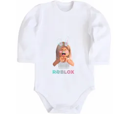Детский боди Roblox Bunny girl Белый фото