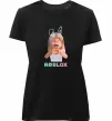 Женская премиум футболка Roblox Bunny girl Черный фото