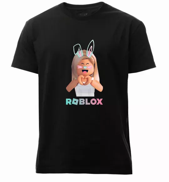 Мужская премиум футболка Roblox Bunny girl Черный фото
